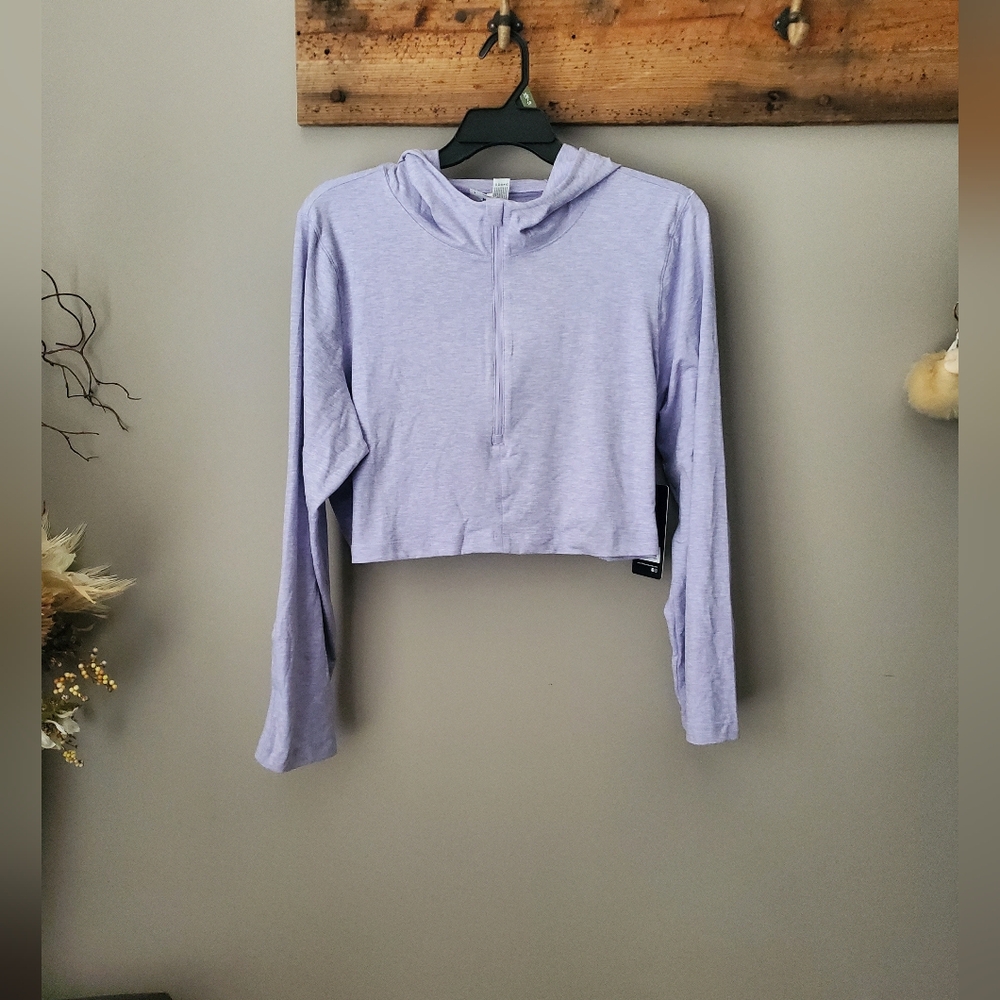 NWT Quarter Zip Crop 90 Degree By Reflex Lilac Hoodie